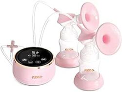Neno® Bella Twin Double Breast Pump, Breastfeeding Pump with 2 Modes and 9 Levels, Double Electronic, Automatic Breast Pump, Touch Screen, Double Suction Cup, Rechargeable, Wireless, Electric