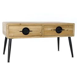 Mesa Centre fir Metal 100 x 50 x 52.5 cm Natural Brown