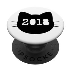 Gato nacido en 2018 Año Cumpleaños Mamá Papá de gato PopSockets PopGrip Adhesivo
