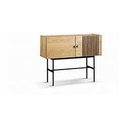SHIITO - Aparador - 120 x 97 x 42 cm - Modelo Fabric - Mueble Recibidor con 2 Puertas - MDF Madera de Roble - con Almacenaje Extra para Salón - Marrón