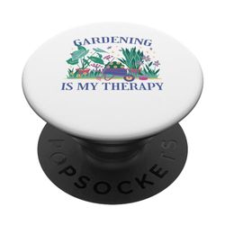 La jardinería es mi terapia Jardineros divertidos Agricultor Amante de las plantas PopSockets PopGrip Intercambiable