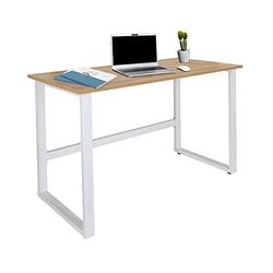 hjh OFFICE 830075 bureau 120 x 60 cm WORKSPACE Light I licht eiken/wit smalle computertafel met stalen frame