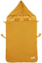 Meyco Voetenzak autostoel baby - fluweelzacht pluche gevoerd - Knit Basic - 40 x 82 cm - Honey Gold