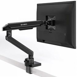 EVEO Premium Single Monitor Arm - Adjustable Desk Mount for 17 to 32 inch Monitors, Full Swivel, Holds 17.6lbs