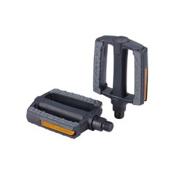 BBB CyclingSteadyRider Fietspedalen, antislip rubberen pedalen met dubbelzijdige reflectoren, zwart, borsteltalas