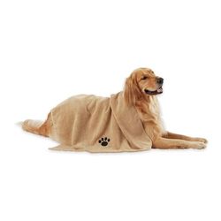 DII ben torr mikrofiber hund badhandduk med broderad tass tryck, stor, 113 x 71 cm