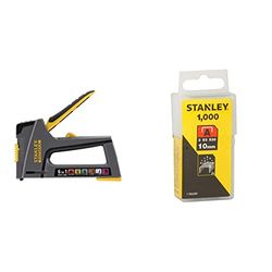 Stanley Fmht6-70868 Tr75 Agrafeuse 6-en-1 Gamme Fatmax - Compacte - Acceptes 6 Formats d'Agrafes & 1-TRA206T Agrafe 10 mm Type A Boîte 1000 pièces