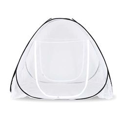 Sekey Moustiquaires Escamotables pour Lits Doubles, Charnières à Double Porte Moustiquaires de Voyage Portables pour la Protection Contre Les Insectes, 200x180x145cm, Blanc