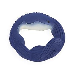 KALOO - Petit Calme – bijtring van natuurlijk rubber – blauwe walvis – 10 cm – zacht en ergonomisch – massage-effect – vanaf de geboorte, K970704