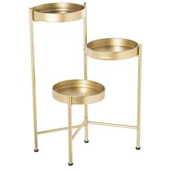 Alexandra House Living Supporto per Vaso in Metallo, 24 x 25 x 66 cm, Triplo Dorato