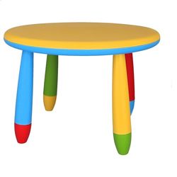 Mueblear 90048 Table Ronde pour Enfant Plastique Jaune 30 x 15 x 48 cm