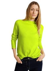 Cecil Women's B302533 Knitted Jumper, Cool Neon Yellow, L