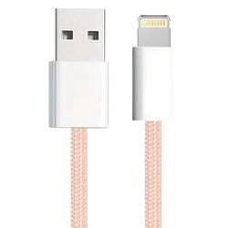 APM Cable iPhone, Chargeur iPhone [Certifié Apple MFi], Nylon Tressé Rose, Cordon USB Charge Rapide, Connecteur Lightning, Ultra Durable, Cable pour iPhone 14/13/12.., iPad, AirPod, (1M), 600400