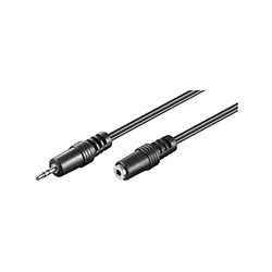 Goobay 50458 Prolunga Audio AUX, Stereo da 2.5mm, Nero, 2m Lunghezza del Cavo