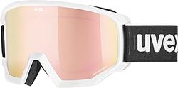 uvex athletic CV, occhiali da sci unisex, con miglioramento del contrasto, campo visivo ampliato, privo di appannamenti, white matt/rose-orange, one size