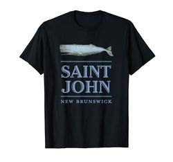 Saint John, New Brunswick, Canadá, diseño vintage de ballena Camiseta