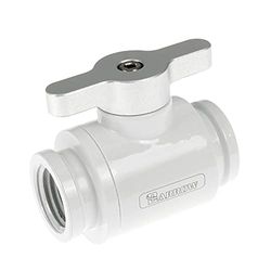 Barrow Kogelkraan (10mm) G1/4 inch Kugelhahn, weiß - zilver