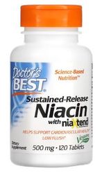 Doctor's Best Niacina de Liberación Prolongada con niaXtend, 500mg - 120 tabletas