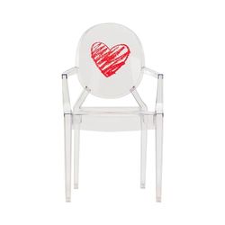 Kartell Lou Ghost Cadeira, vidro/coração, 2,7 x 37 x 63 cm