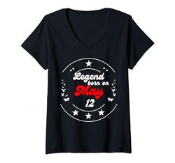 Mujer 12 de mayo Cumpleaños Legend Man Boy Desde el 12 de mayo Camiseta Cuello V