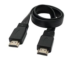 SYSTEM-S HDMI 1,4 kabel 50 cm standardkontakt till kontakt platt adapter i svart
