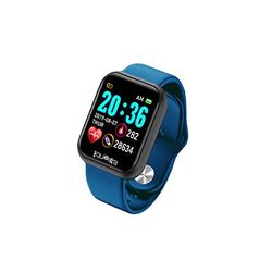 Power color smartklocka fitness klocka herr dam stegräknare hjärtfrekvensmätare sömn hälsa meddelanden svart rem svart fodral med blå rem
