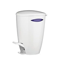 Premier Housewares 1601455 Poubelle à Pédale Polypropylène Blanc/Violet 5 L