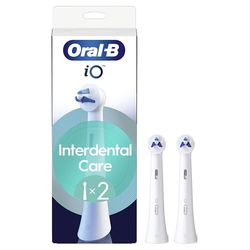Oral-B Testine di Ricambio iO Interdental Clean, testine rotonde originali, per apparecchi, impianti e denti disallineati, 2