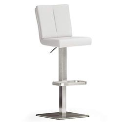 Robas Lund Barstoel, Rechthoekig/180° Draaibaar met Nivellering, 50 X 42 X 114 cm, Wit