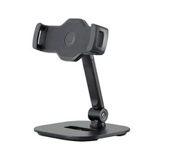 K&M 19800 Trípode de mesa para smartphones y tablets, negro, acero - rotación de 360°, inclinación de hasta 150° - base incluida