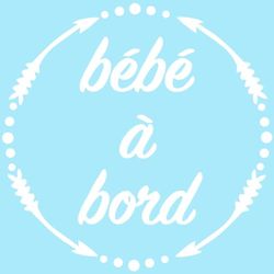 Ambiance Sticker Autosticker voor baby's met witte rand, H 19 x L 13 cm