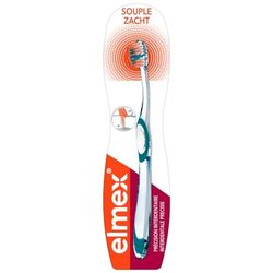 ELMEX - Brosse à Dents Souple - Spéciale Anti Caries - Précision Interdentaire nettoie en profondeur et prévient la formation des caries grâce à sa technologie de brins