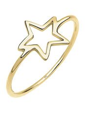 Elli Women-Funny Clown Ring Stacker Star 375 Geel Goud 52 (16.6) - 0612181614_52, Goud