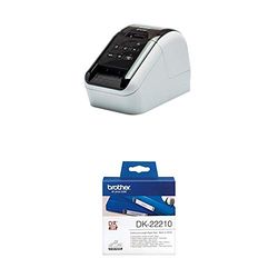 Brother QL810W - Impresora de Etiquetas + Brother DK22210 - Cinta continua de papel térmico