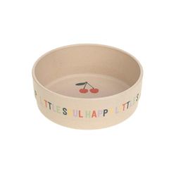 LÄSSIG Barnskål, barnsele utan melamin, BPA-fri, för diskmaskin och mikrovågsugn/skål glad frukt körsbär
