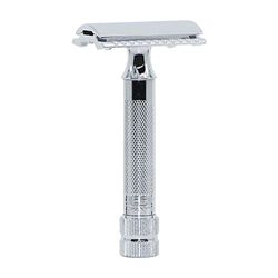 Dovo Safety Razors 34C Short Handle 1 Sample Blade Chromeplated, Straight Cut In Box