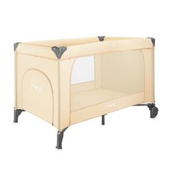 Momi Belove Plus Reisbed, 2-in-1, opvouwbaar, 2 hoogtes, voor baby's tot 9 kg en kinderen tot 15 kg, met matras, stang met speelgoed, aankleedkussen en draagtas