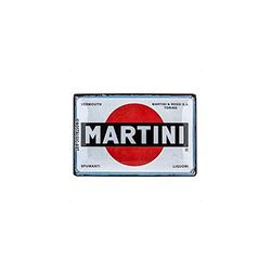 Nostalgic-Art Targhe Vintage, Martini - Logo White – Idea regalo per amanti dei cocktail, in metallo, Design retrò per decorazione, 20 x 30 cm