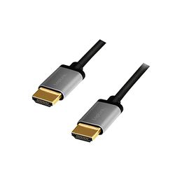 LogiLink CHA0103 HDMI-aansluitkabel 4K/60 Hz, aluminium, zwart/grijs, 5 m