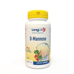 LongLife® D-Mannose | Integratore uva ursina | Estratto secco titolato al 10% in arbutina | 60 capsule | Senza glutine, Kosher e Halal