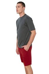 Trendyol Herr antracit manlig basic 100% bomull avslappnad passform rund krage kortärmad t-shirt, antracit, medium