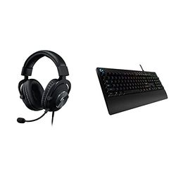 Logitech G PRO X Cuffia Gaming Cablata con Microfono Blue VO!CE, DTS Headphone:X 7.1 e Driver PRO-G da 50 mm, Nero & 13 Prodigy Tastiera Gaming Cablata, LIGHTSYNC RGB, Tasti Retroilluminati, Nero