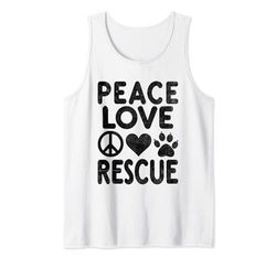 Peace Love Rescue Cane Gatto Adozione Cani Gatti Canotta