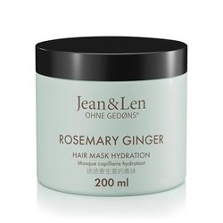 Jean & Len Hair Mask Rosemary & Ginger per capelli gravemente danneggiati, secchi e non brillanti, idratante intenso, senza parabeni, siliconi e microplastica, 200 ml.