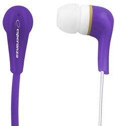 Esperanza - Lollipop - Auriculares in-Ear intraurales con Cable Plano Color Azul, Violeta o Rojo (Violeta)