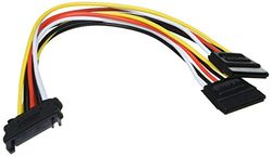Goobay 95114 PC Y Power Cable/Adapter, SATA 1x Male to 2x Female, 0.2m Length
