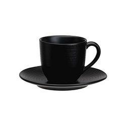 Avet Spain Conjunto de chávenas para café com prato, cinzento, preto, 6 unidades (embalagem de 1)