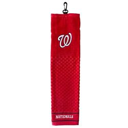 Team Golf MLB Washington Nationals broderad golfhandduk broderad golfhandduk, rutig skrubbdesign, broderad logotyp