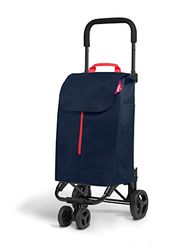 Gimi Twin Urban Azul Carro de la Compra, Fácil de Empujar y Llevar, 50 Litros de Capacidad de Carga, 39 x 52 x 95 cm, Azul, Grande