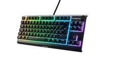 SteelSeries Apex 3 TKL, RGB tastiera da gaming , Fattore di forma compatto senza tastierino numerico studiato per gli eSport, Illuminazione RGB a 8 zone, Layout Inglese QWERTY